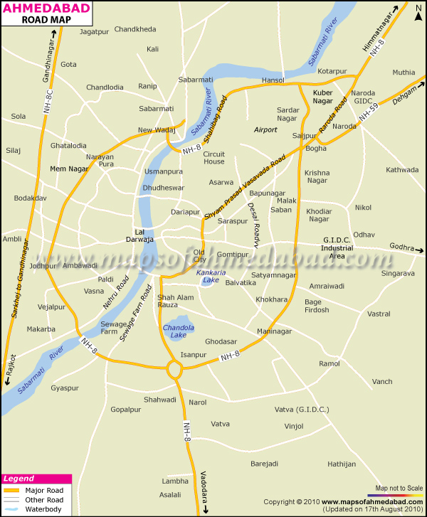 ahmedabad route carte